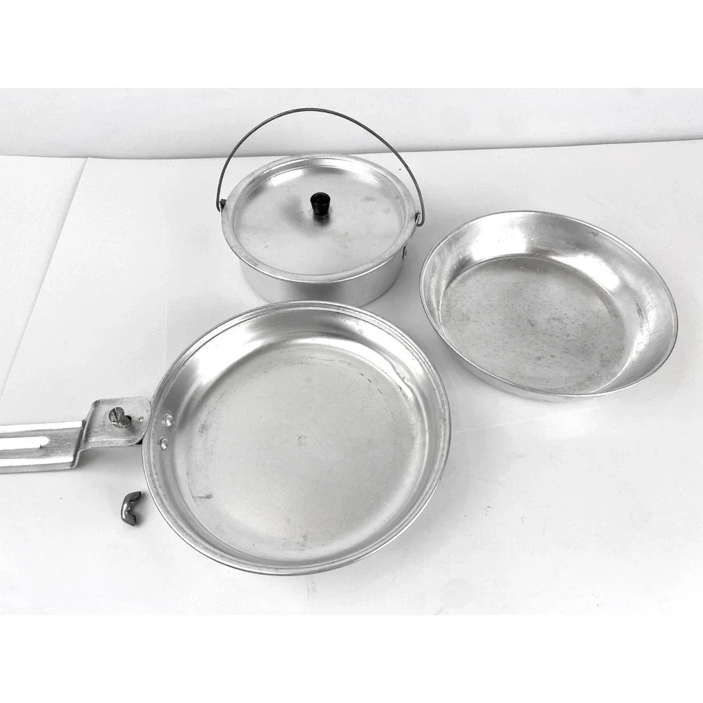 Boy Scouts Mess Kit Complete 5 Pieces Aluminum Plate Cook Pot Handle Excellent